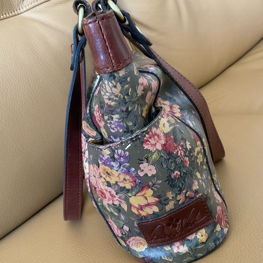 Patricia Nash Floral Leather Shoulder Bag Purse - Picture 4 of 6